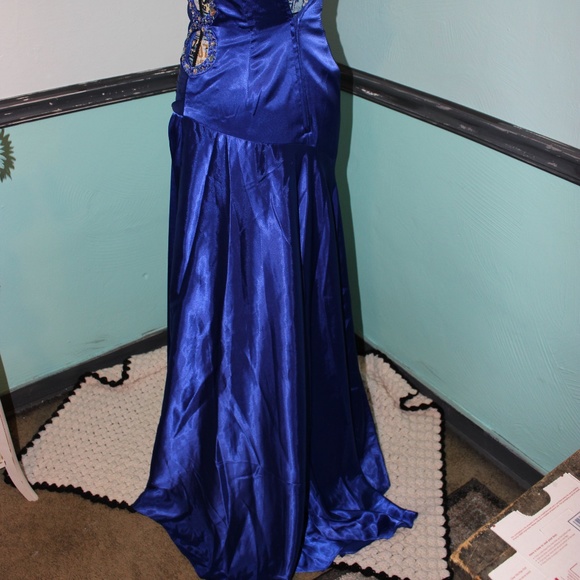 NWT Royal Blue Peek a Boo Prom Dress - Picture 2 of 6